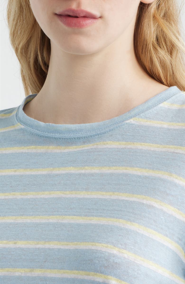 FRAME The Linen Baby Tee, Alternate, color, Chambray Blue Multi
