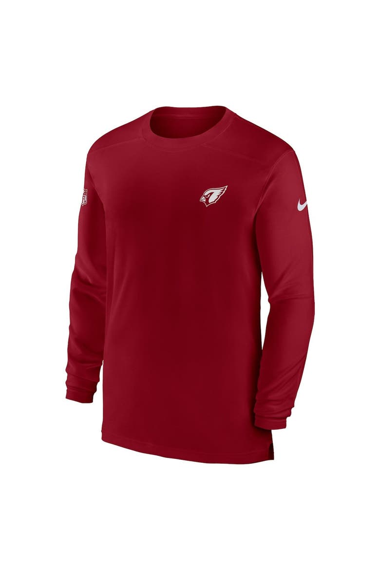 Men's Nike Cardinal Arizona Cardinals Sideline Coach Performance Long Sleeve T-Shirt, Alternate, color, Cardinal