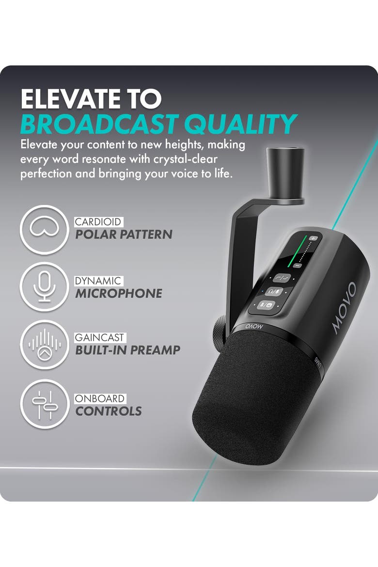 UM6 Dynamic Podcast Microphone with Built-in GainCast Preamp - XLR and USB C Outputs, Alternate, color, Black