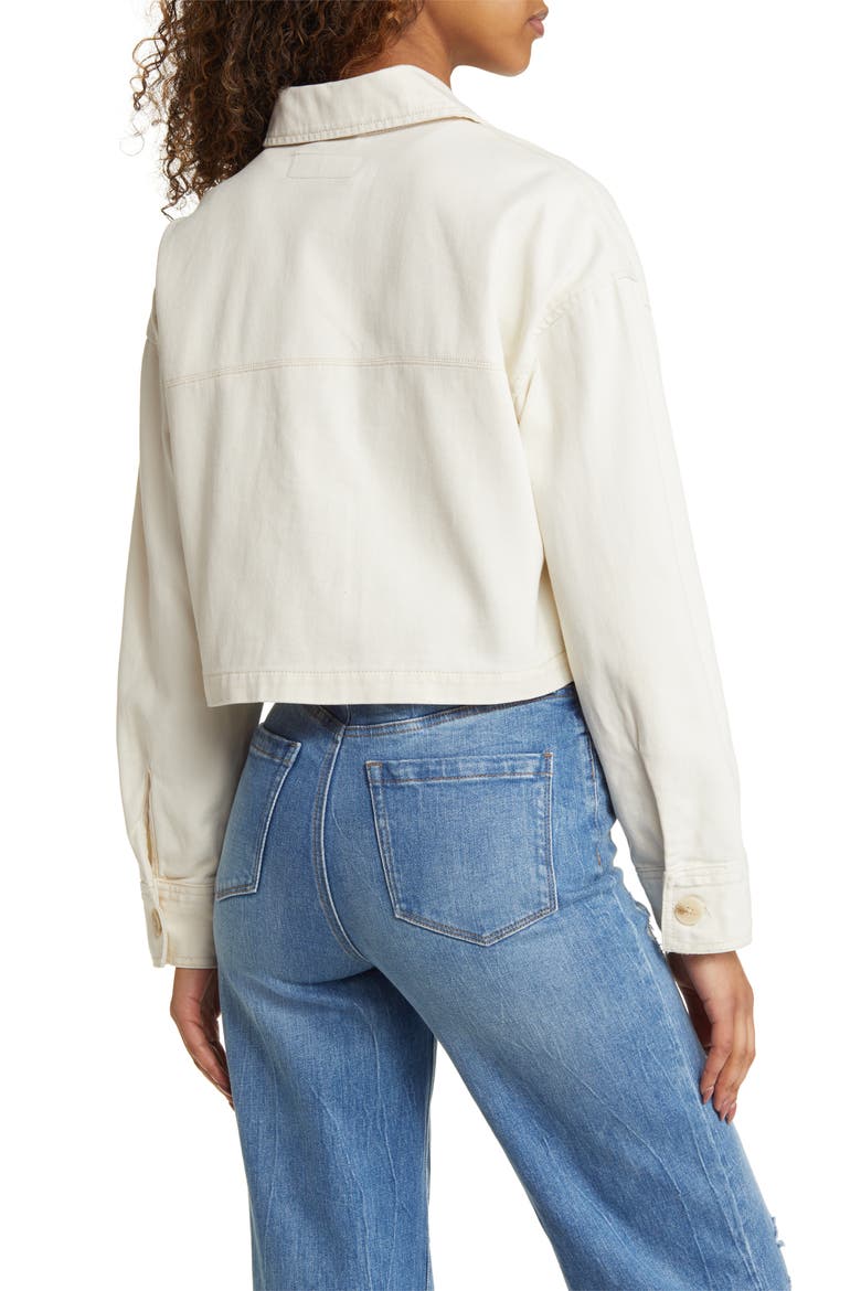 Cotton Twill Crop Jacket, Alternate, color, CASA BLANCA