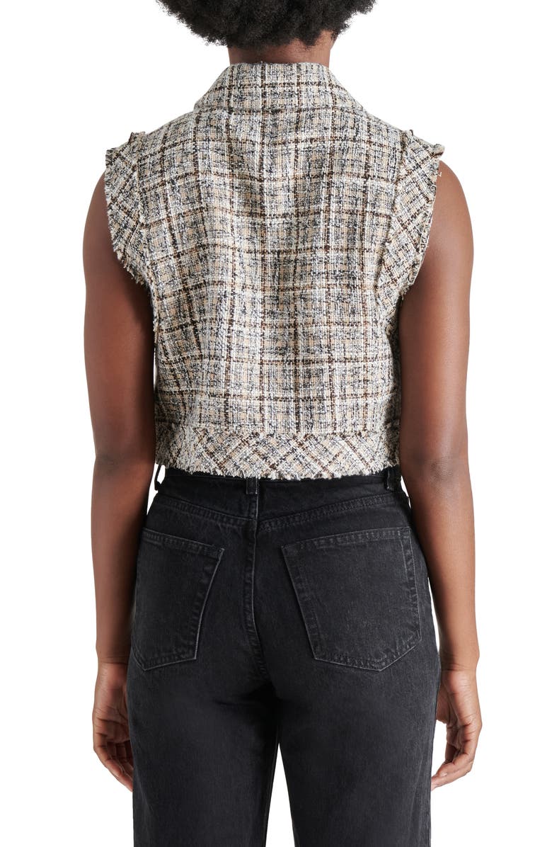 Steve Madden Bijou Tweed Crop Vest, Alternate, color,