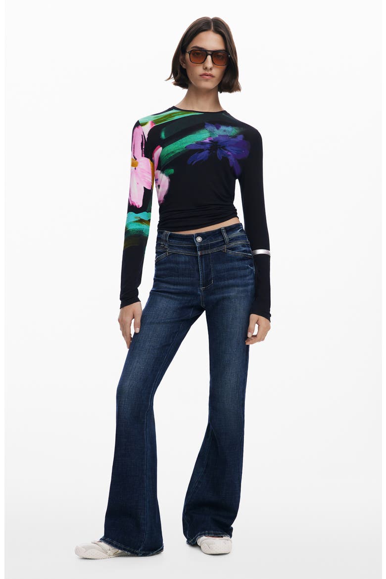 Flare Leg Jeans, Alternate, color, DARK BLUE