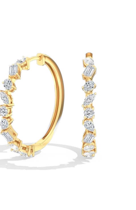 Classic Multi-Shape Lab Diamond Hoop in 14K Gold