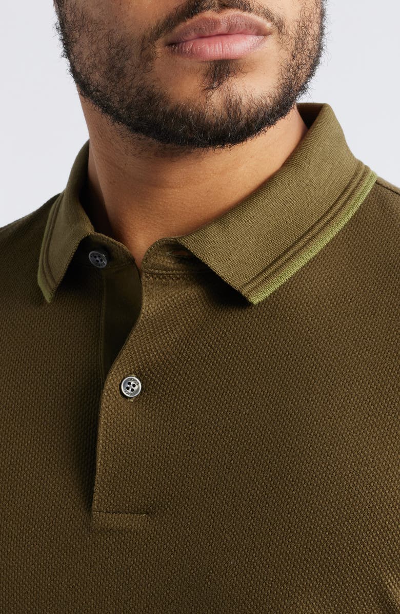 BOSS Prout Tipped Cotton Piqué Polo, Alternate, color, Dark Green