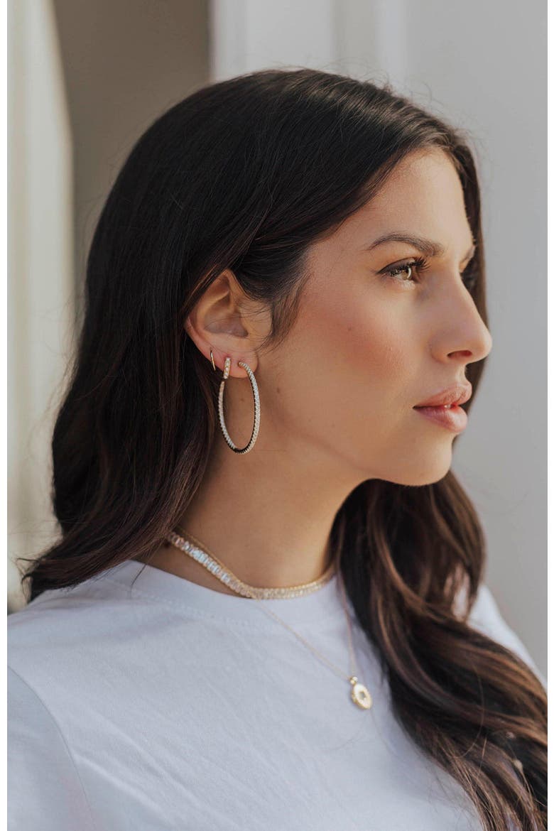 Everyday Glam Hoops, Alternate, color, Gold