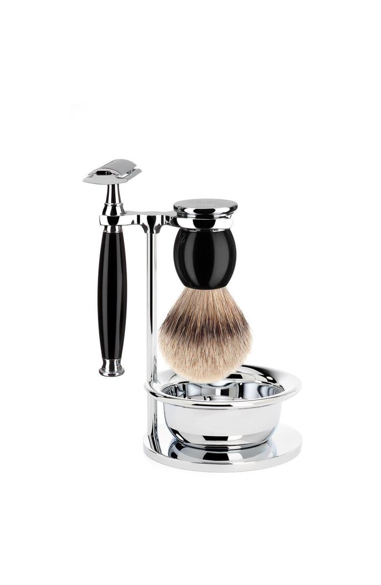 MÜHLE Sophist Black 4-Piece Silvertip Badger & Safety Razor Shaving Set, Main, color, Black