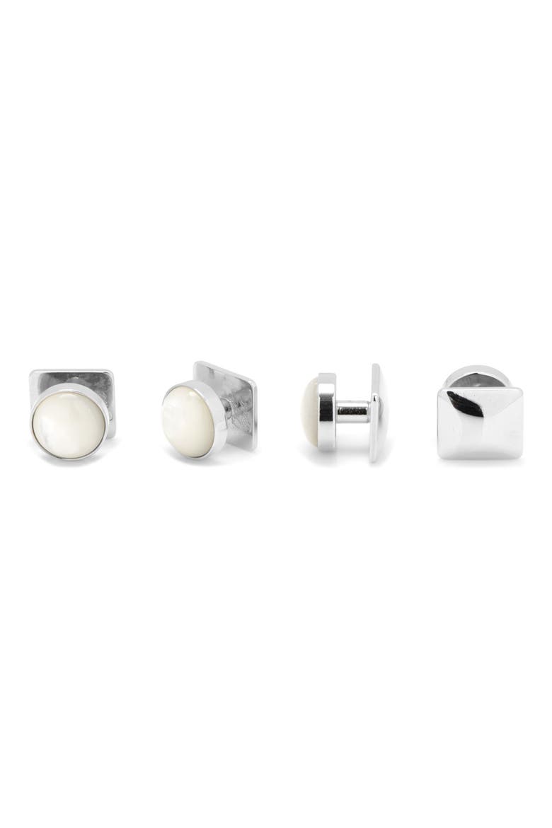 Mother-of-Pearl Studs, Alternate, color, WHITE