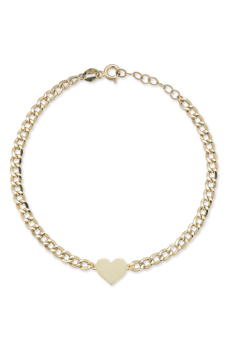 Ember Fine Jewelry Heart Charm Bracelet, Main, color, Gold