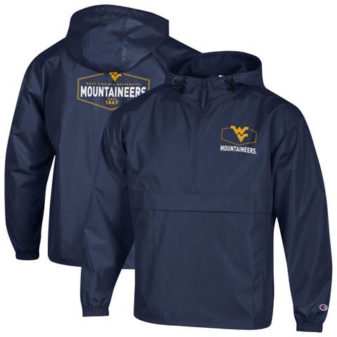 Men's Champion Navy West Virginia Mountaineers Delay Packable Half-Zip Jacket