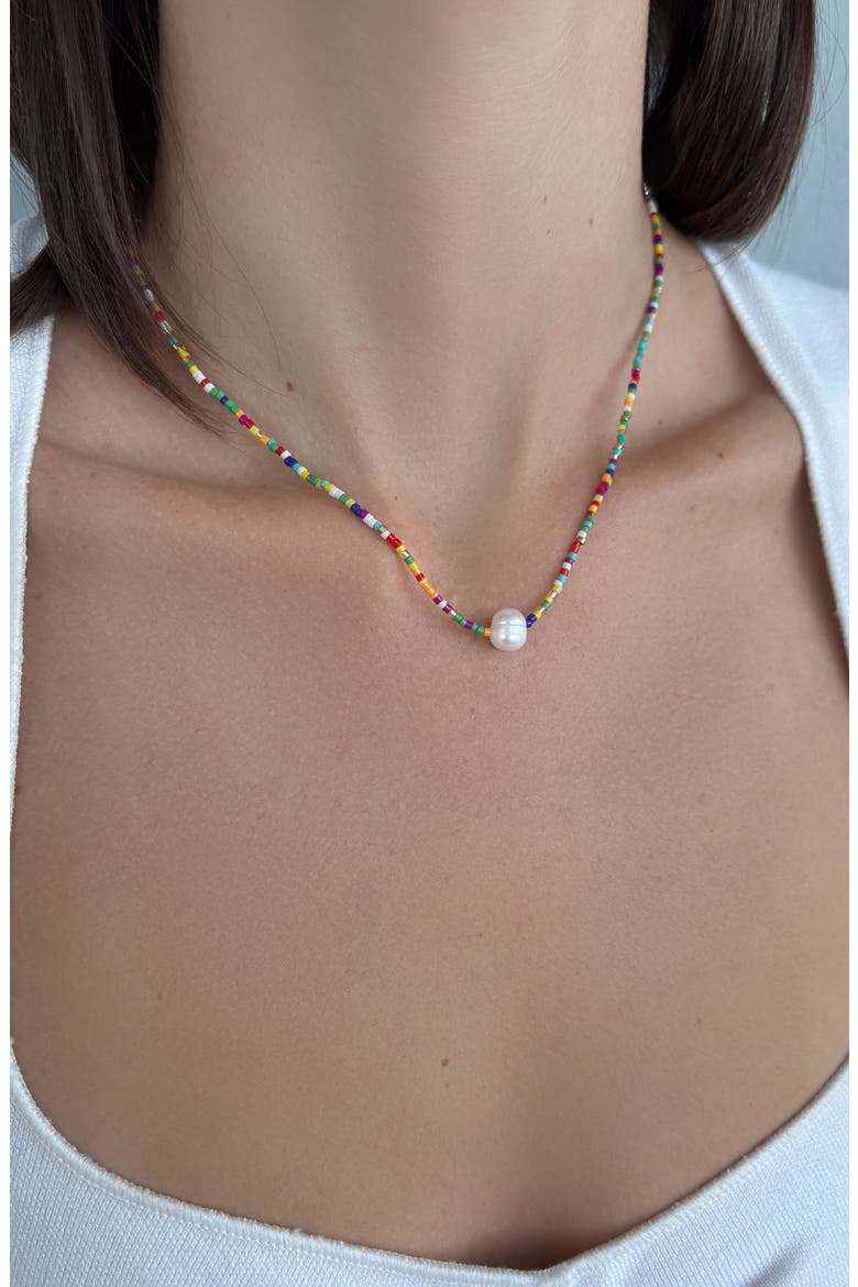 Freshwater Pearl & Resin Bead Necklace, Alternate, color, MULTI