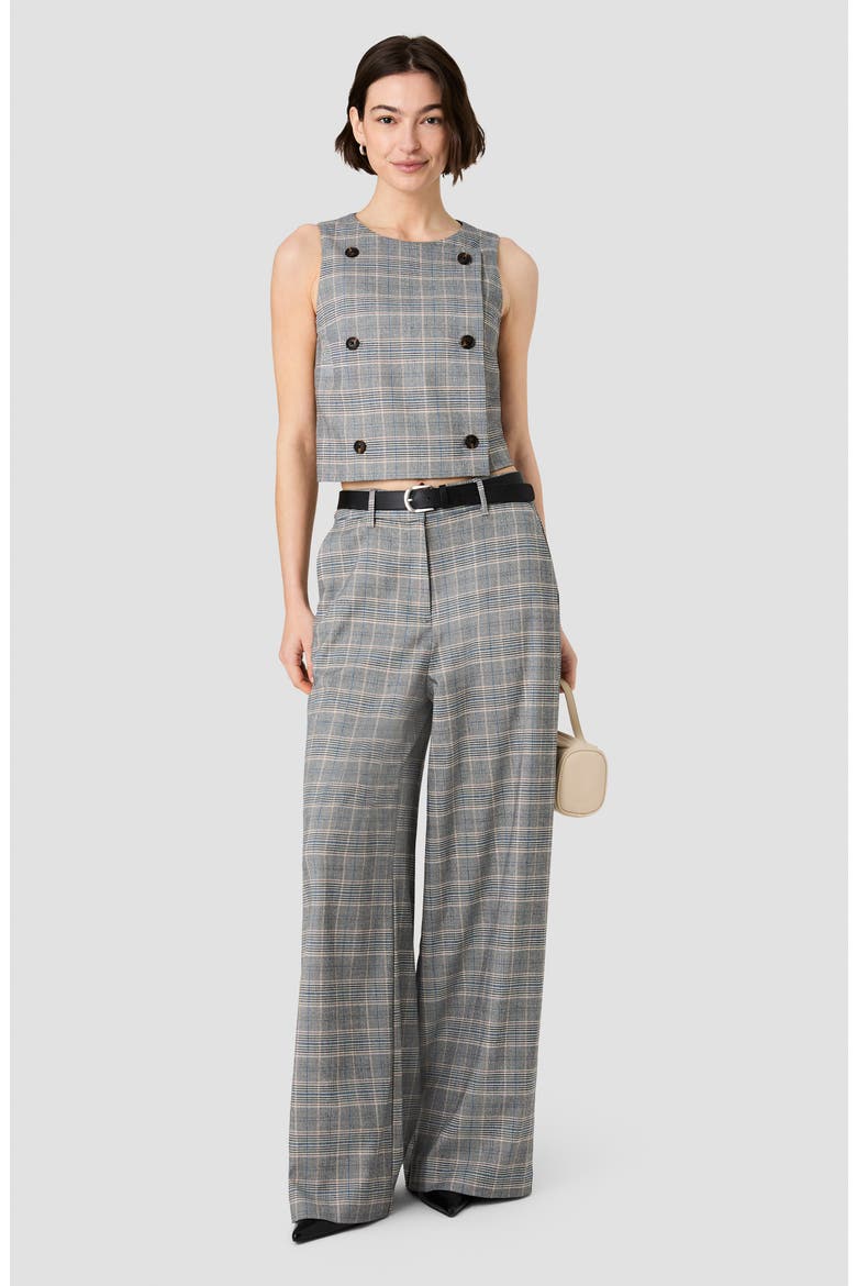 Matteo Plaid Double Breasted Sleeveless Top, Alternate, color, MATTEO PLAID SUITING