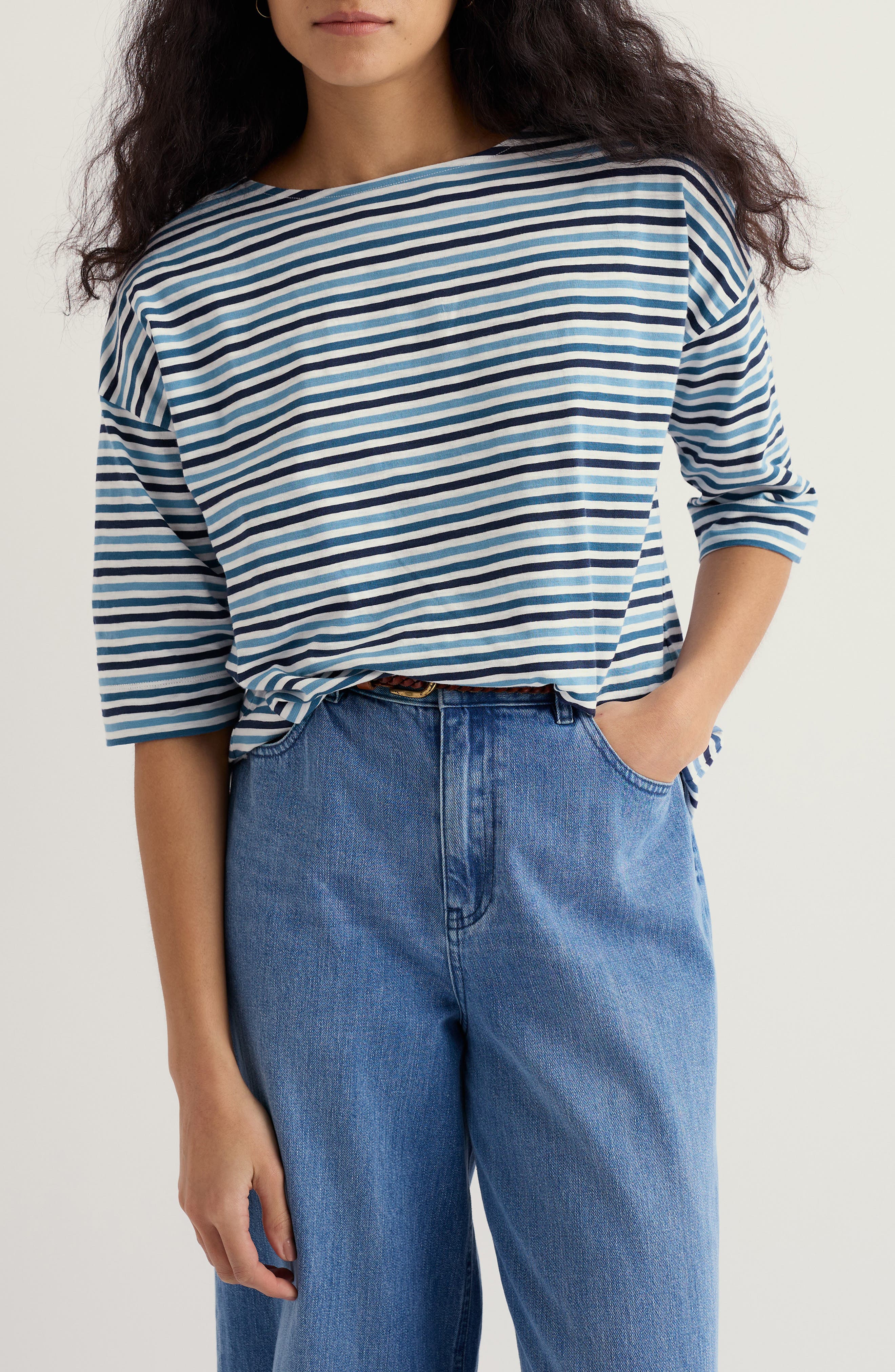 Tremayne Quay Stripe Organic Cotton Top