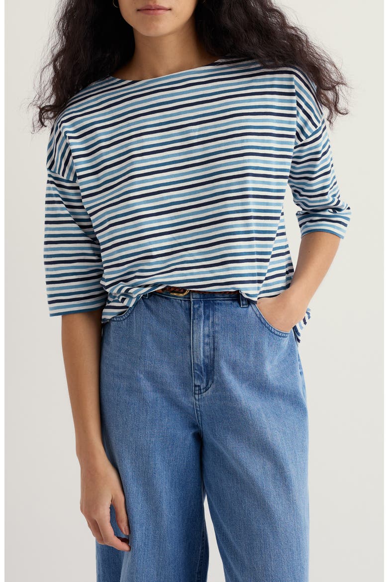 Tremayne Quay Stripe Organic Cotton Top, Main, color, PELLITRAS DUSK