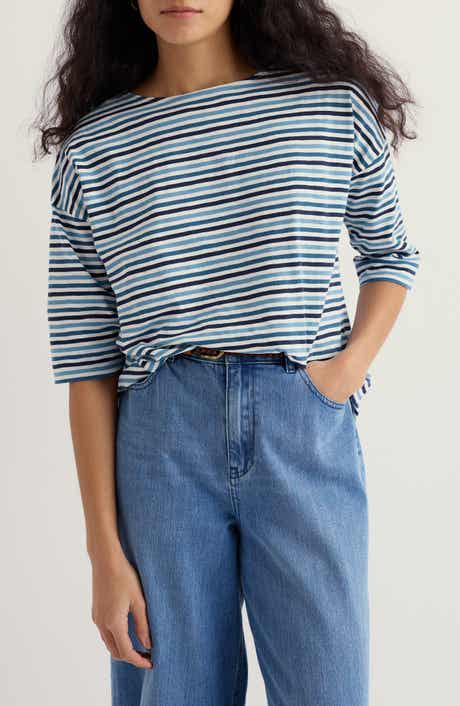 Tremayne Quay Stripe Organic Cotton Top