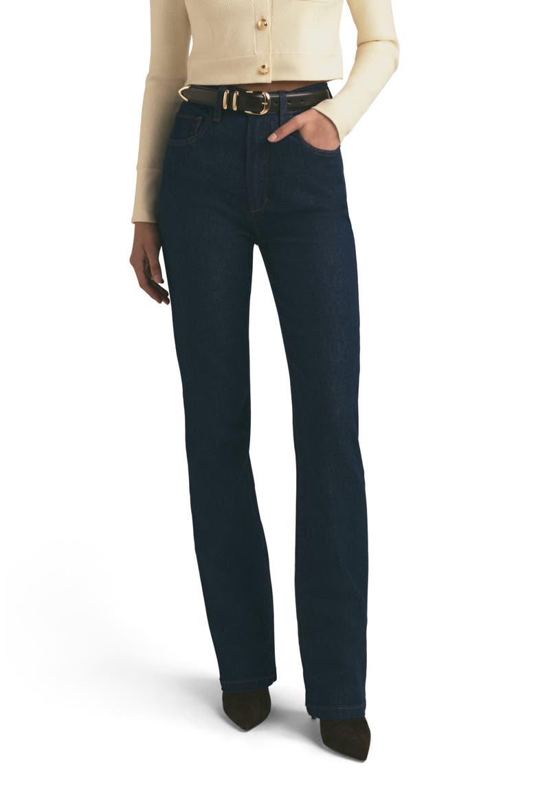 The Valentina Super High Waist Mini Bootcut Jeans, Main, color, PEPPER