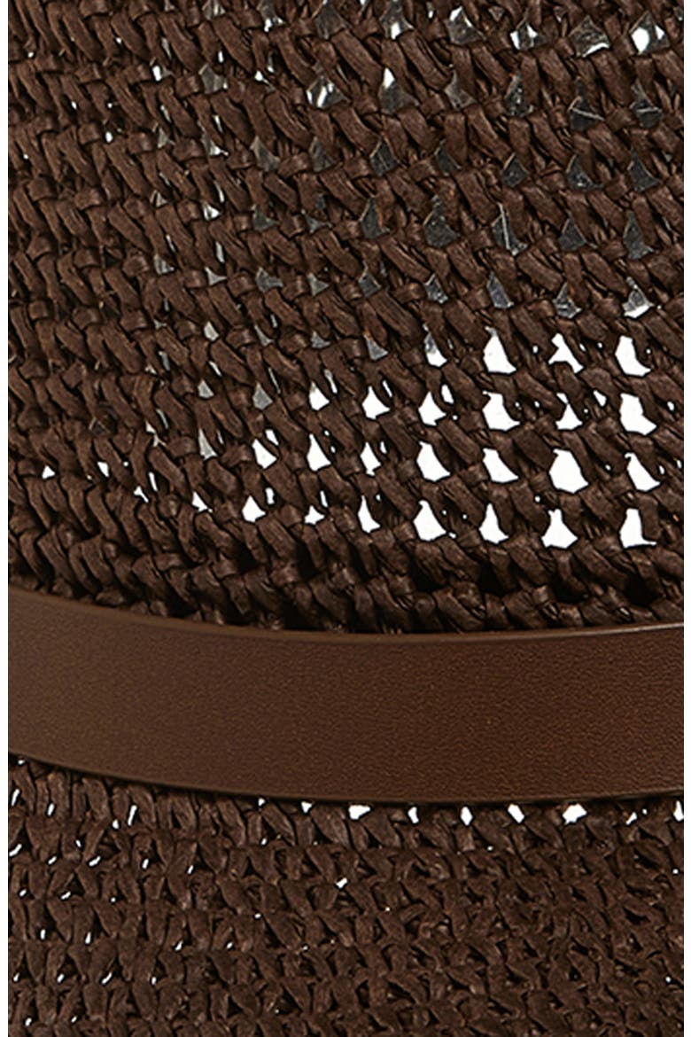 Woven Straw Rancher Hat, Alternate, color, DARK CHOCOLATE