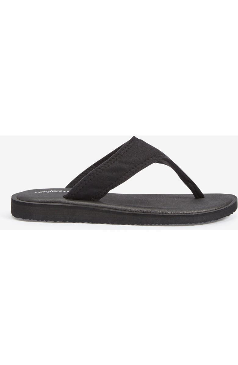 Comfortview The Sylvia Soft Footbed Thong Slip On Sandal, Alternate, color, Black