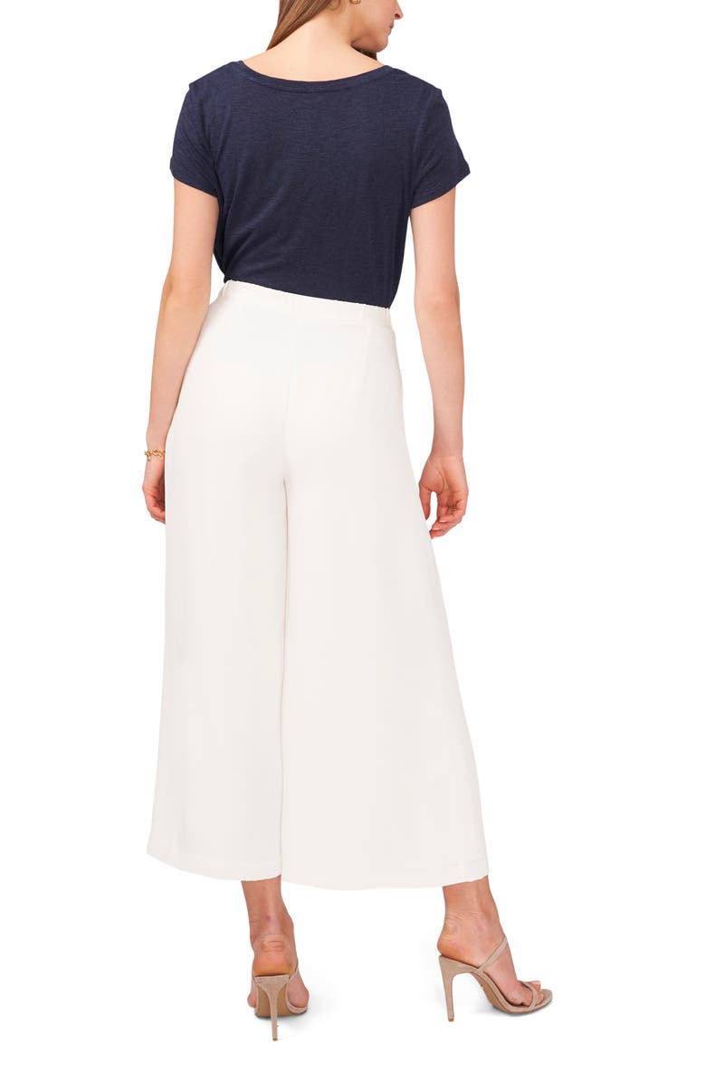 Vince Camuto Crêpe de Chine Wide Leg Crop Pants, Alternate, color, 