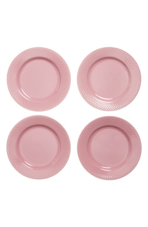 Lyngby Porcelaen Rhombe Color Set Of 4 Lunch Plates In Rose