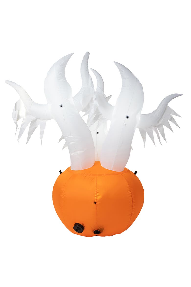 6FT Lighted Ghosts In Jack-O-Lantern Pumpkin Inflatable Decor, Alternate, color, Orange