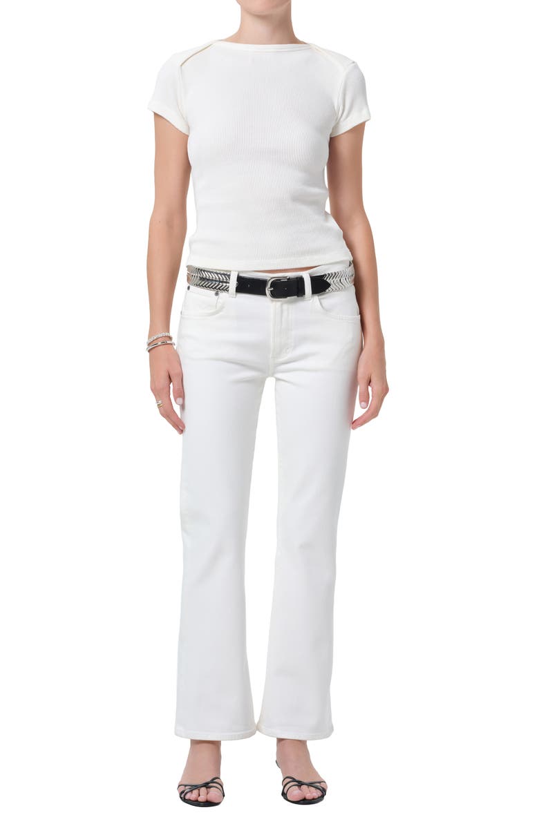 Citizens of Humanity Waffle Knit Cotton Baby Tee, Alternate, color, Pashmina Off White