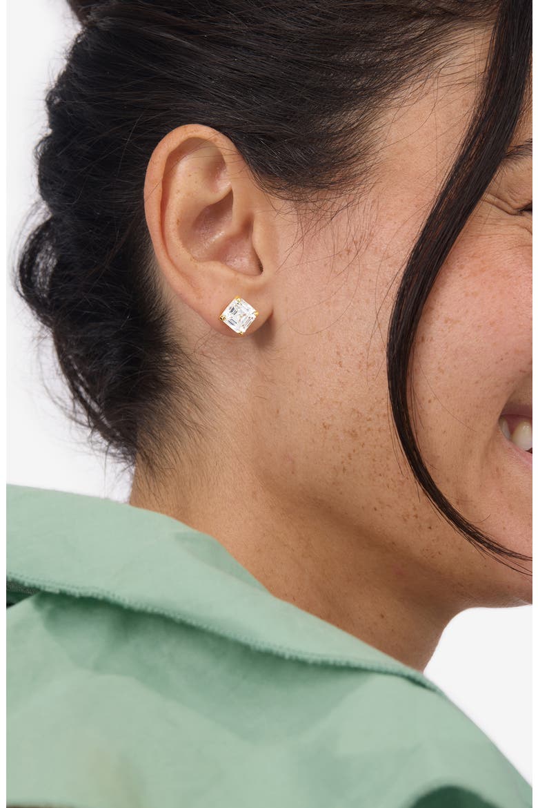 Queen Cubic Zirconia Stud Earrings, Alternate, color, GOLD-WHITE