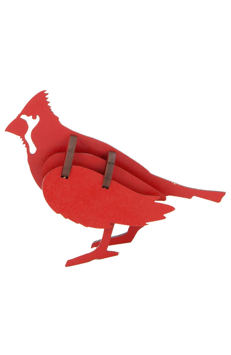 Little & Wood Woodlet Cardinal, 3D Wooden Kit Set, Ages 6+, Alternate, color, Multicolored