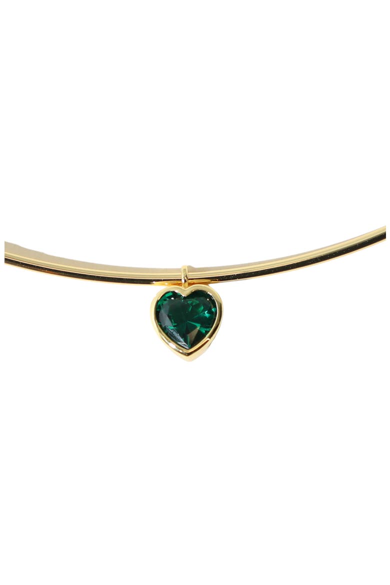The Heart Pendant Cubic Zirconia Choker, Alternate, color, GOLD
