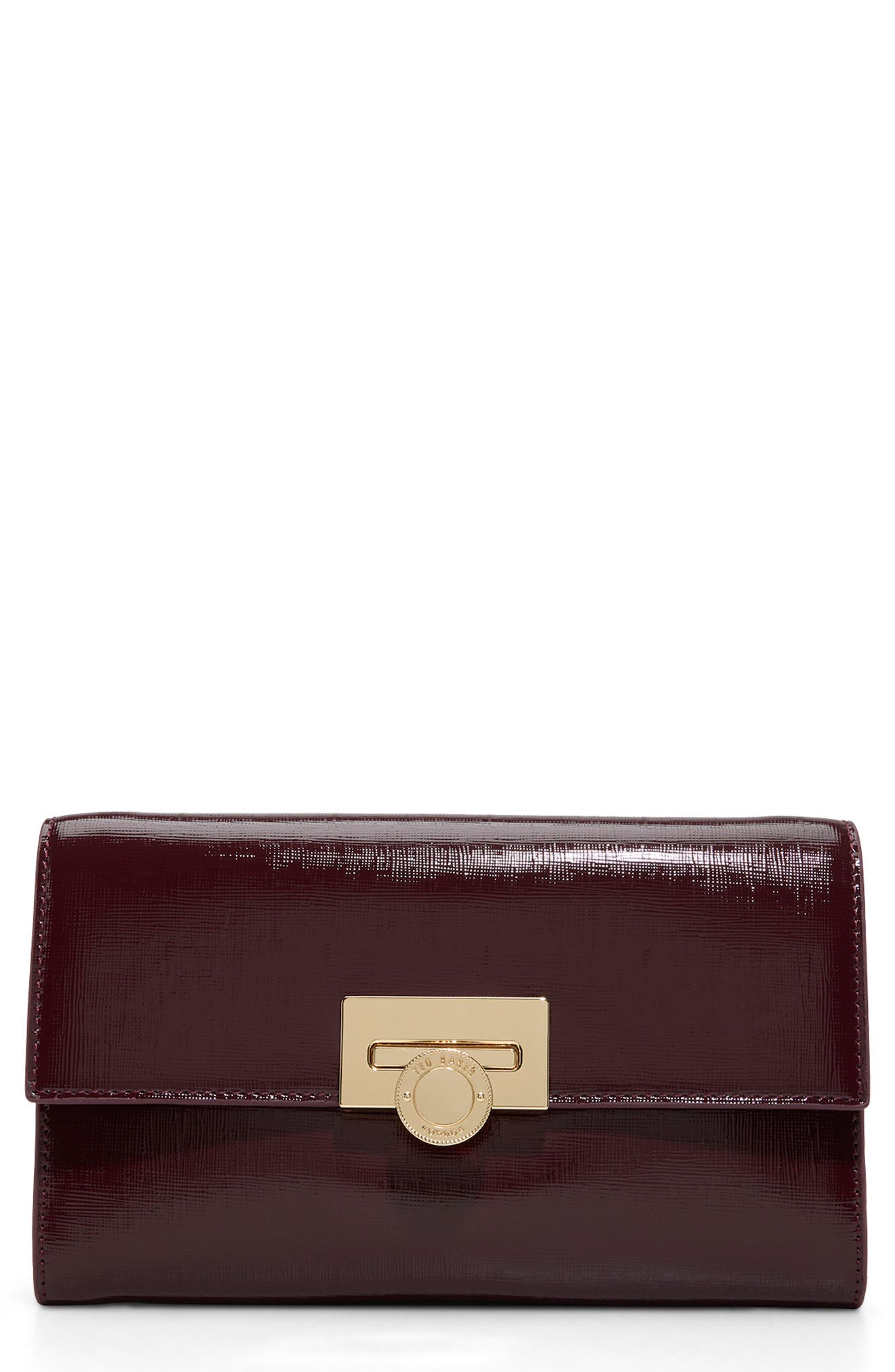 Parisa Faux Leather Crossbody, Main, color, BORDEAUX CROSSHATCH SHINY