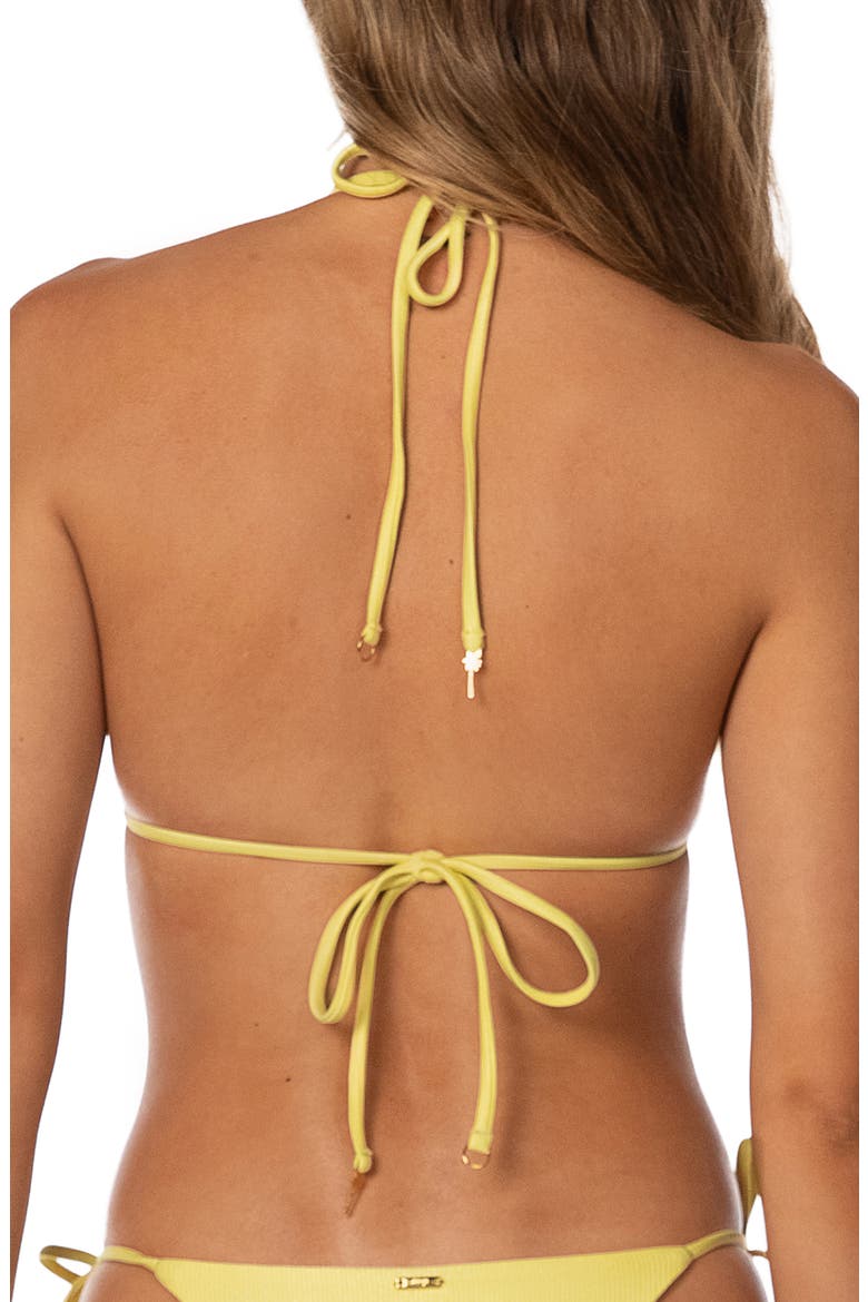 Golden Ray Balmy Embroidered Triangle Bikini Top, Alternate, color, LT/PASTEL YELLOW