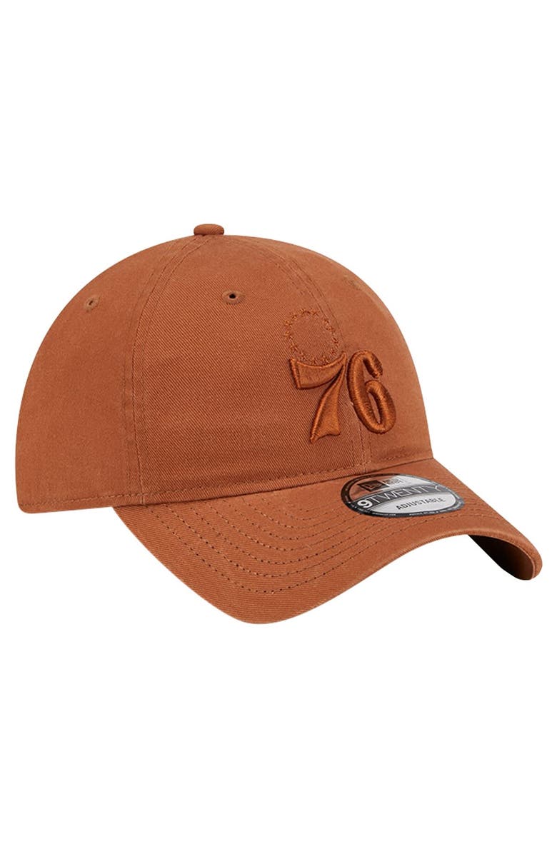 New Era Men's New Era Brown Philadelphia 76ers Colorpack Tonal 9TWENTY Adjustable Hat, Alternate, color, 