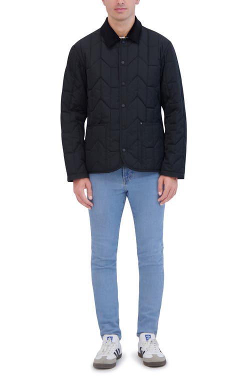 Robert Graham Water Repellent Quilted Chore Coat In Black