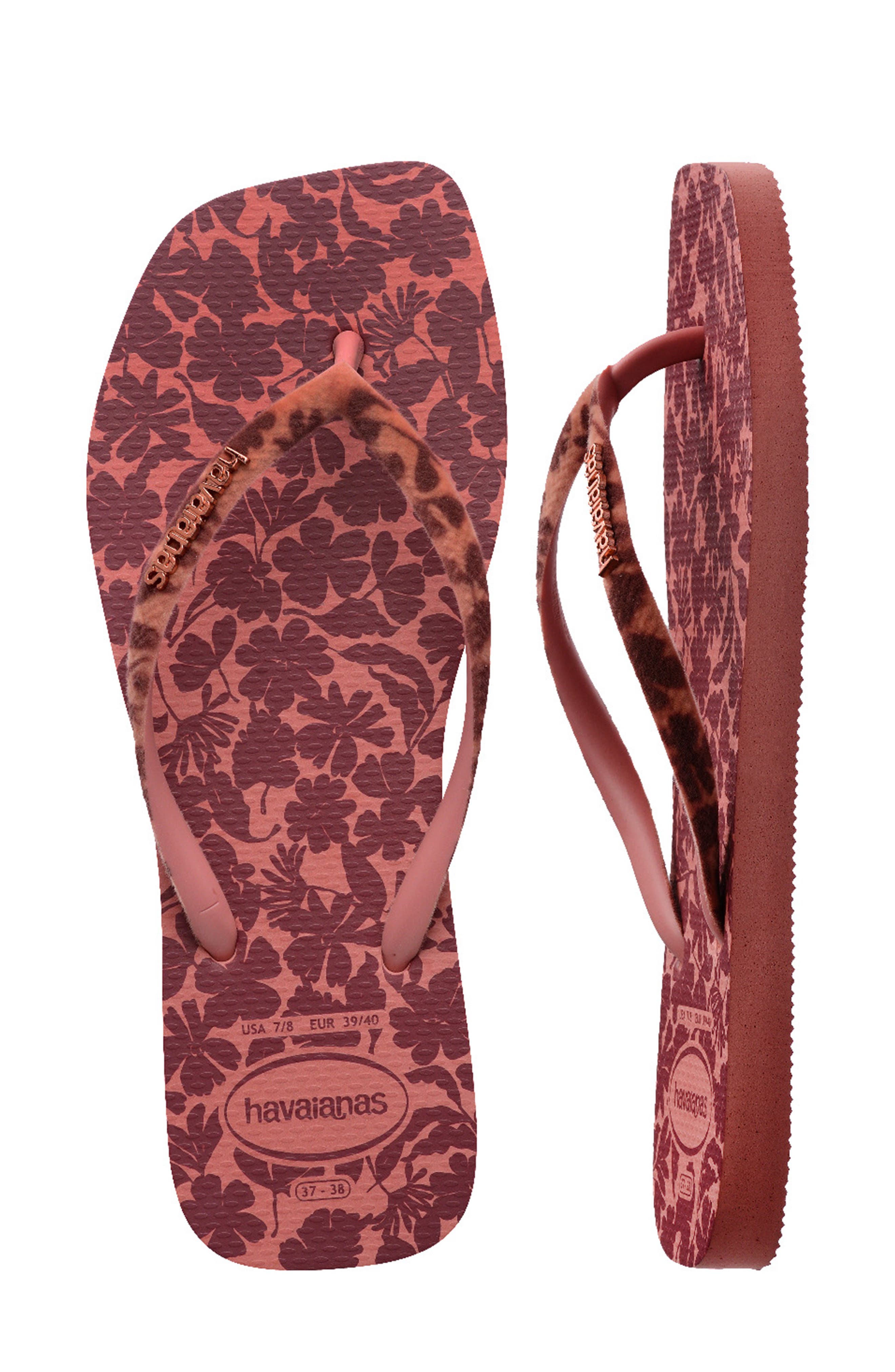 Flocked Strap Flip Flop, Alternate, color, CANYON CLAY