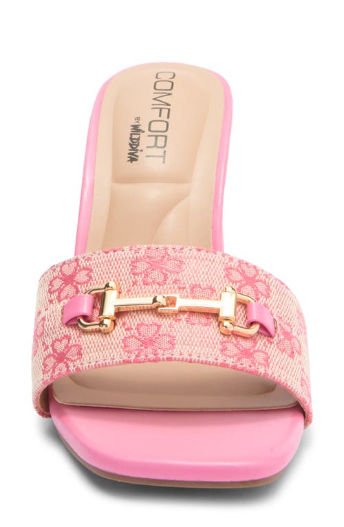 Wild Diva Lounge Viera Block Heel Bit Sandal In Pink