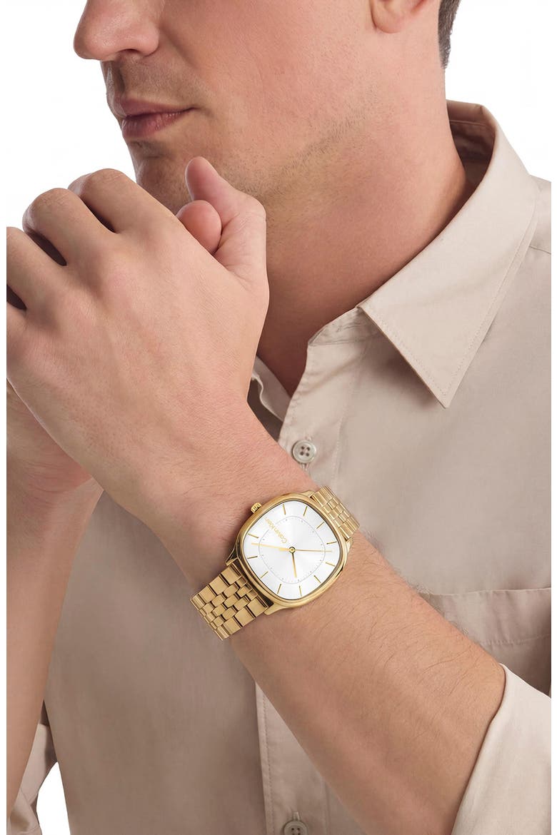 Shape Square Bracelet Watch, 37mm, Alternate, color, WHITE