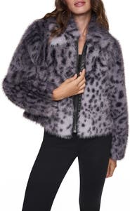 DKNY Faux Animal Fur Trucker Jacket