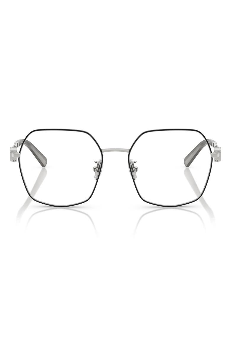 Tiffany & Co. 54mm Irregular Optical Glasses, Main, color, Black Silver