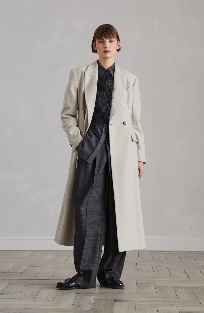 Brunello Cucinelli Lightweight wool fabric overcoat, Alternate, color, 