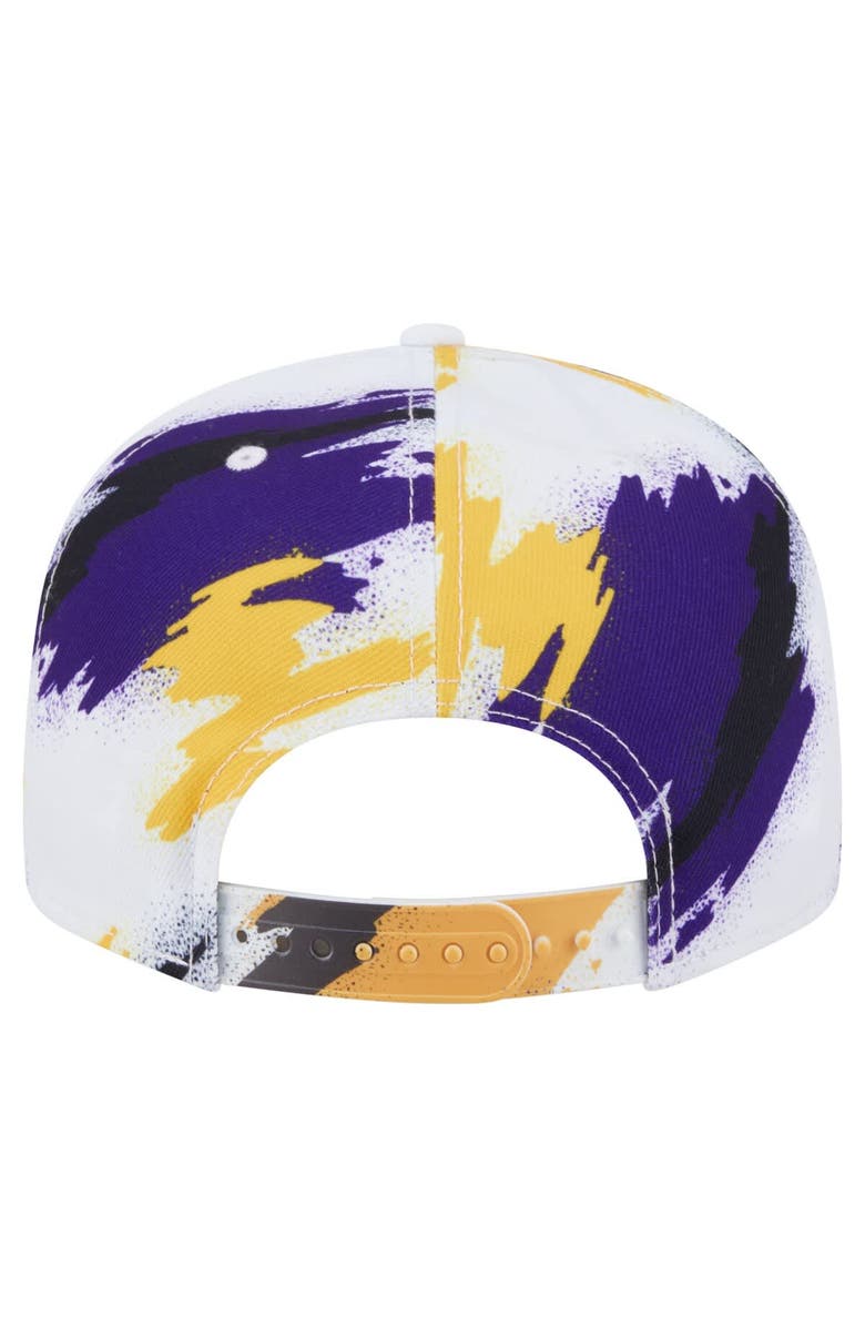 New Era Men's New Era  White Los Angeles Lakers Paint 9FIFTY Snapback Hat, Alternate, color, 