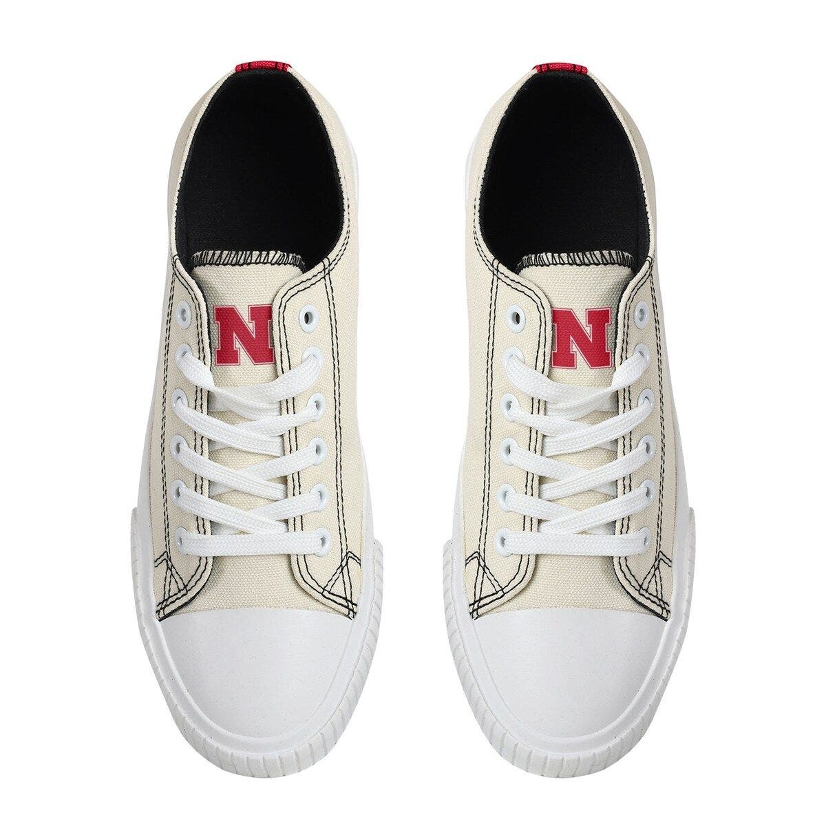 FOCO Women's FOCO Cream Nebraska Huskers Low Top Canvas Shoes, Alternate, color, 