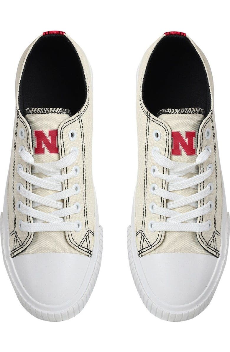 FOCO Women's FOCO Cream Nebraska Huskers Low Top Canvas Shoes, Alternate, color,
