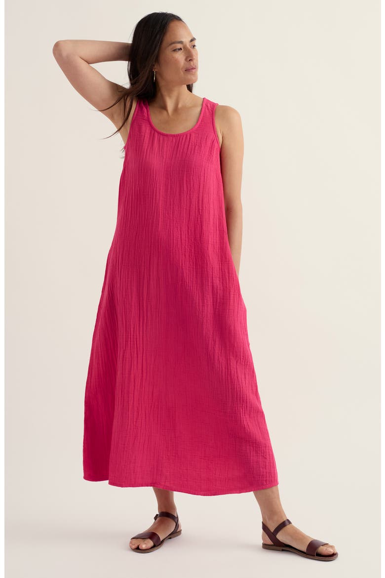 Hellborine Sleeveless Organic Cotton Dress, Alternate, color, BRIGHT RADISH