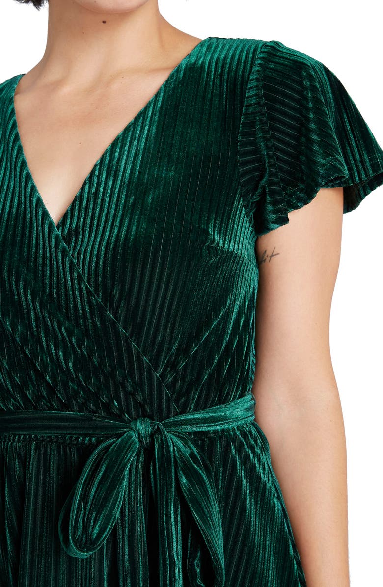 ModCloth Faux Wrap Velvet Dress, Alternate, color,