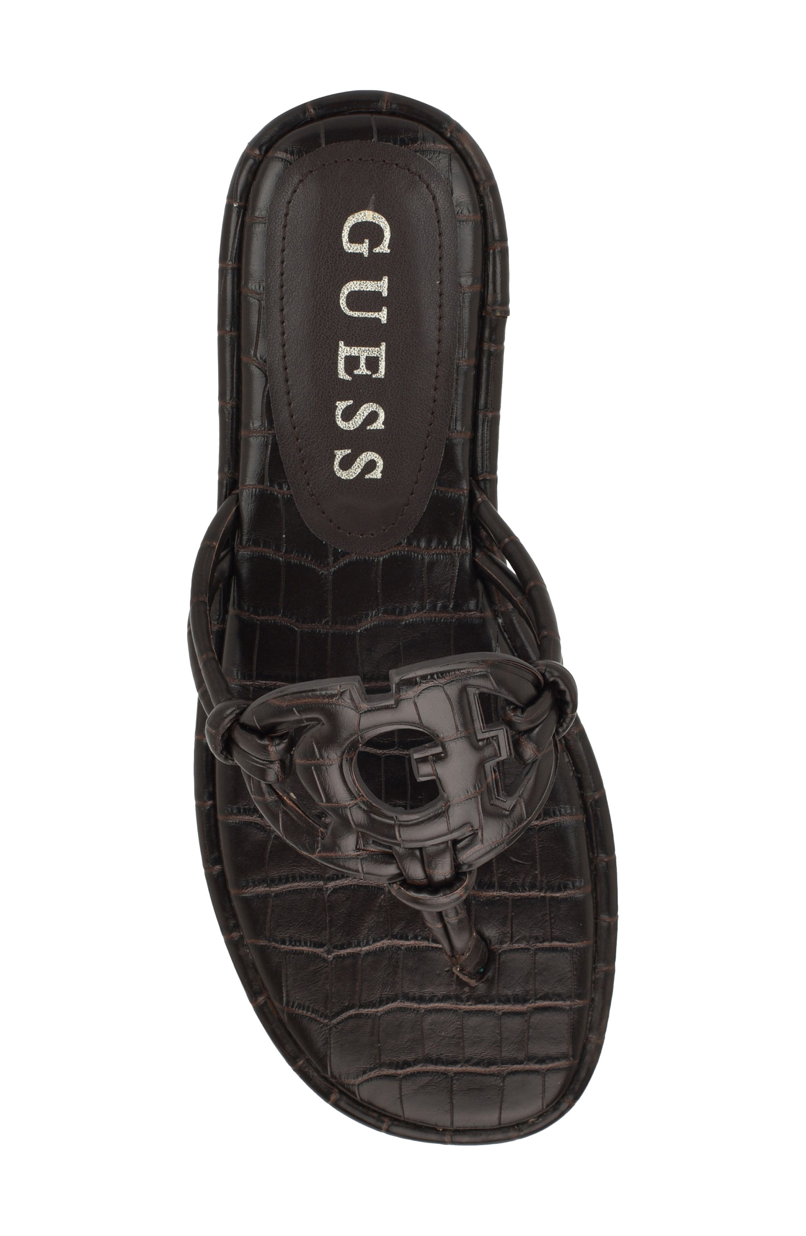 GUESS Saime Croc Embossed Sandal, Alternate, color, 