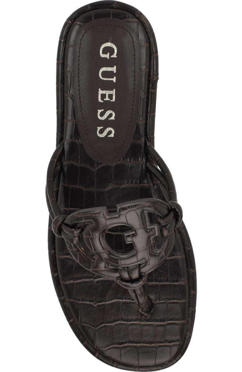 GUESS Saime Croc Embossed Sandal, Alternate, color,
