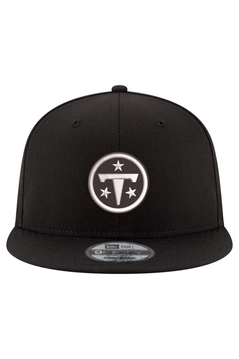 Men's New Era  Black Tennessee Titans Black & White 9FIFTY Snapback Hat, Alternate, color, Black