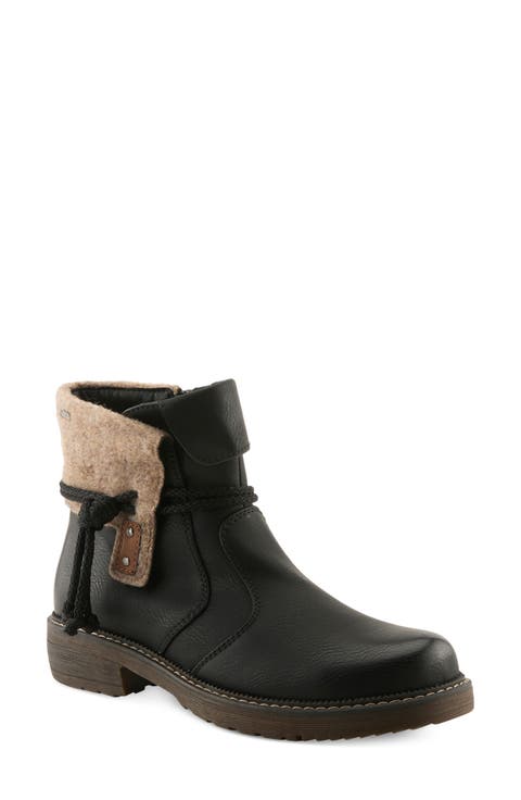 Iceridge Faux Leather Faux Fur Trim Bootie