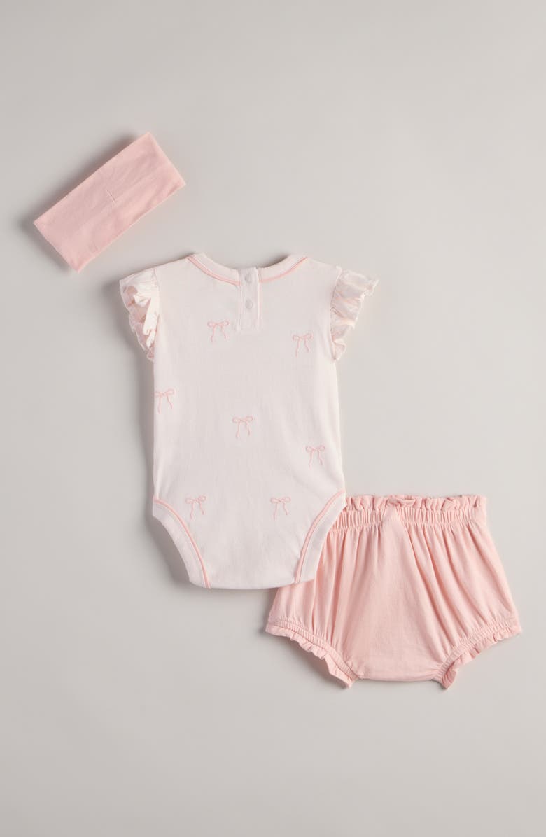 Nordstrom Bodysuit, Bloomers & Headband Set, Alternate, color, Pink Heaven Bow-Pink
