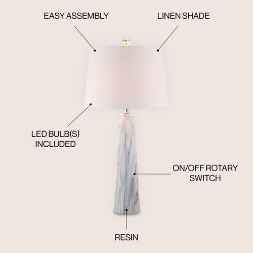 Jonathan Y Designs Bradley 29in Resin Table Lamp In White/black