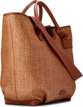 【Cole Haan】Women's Amagansett Straw Tote Bag 海外限定 Women's Amagansett Straw Tote Bag in Beige Or Khaki | Cole Haan